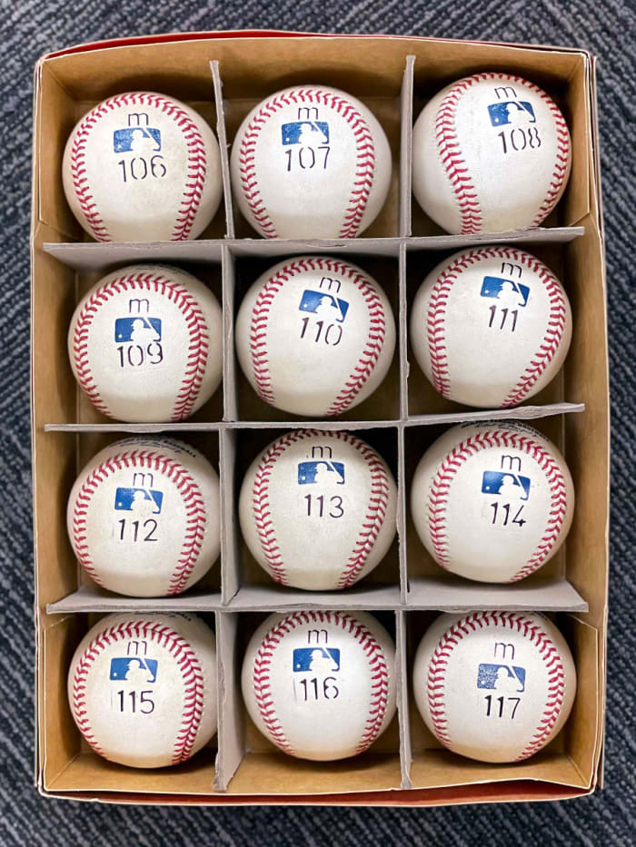 The Tigers marked up Cabrera's potential milestone balls.